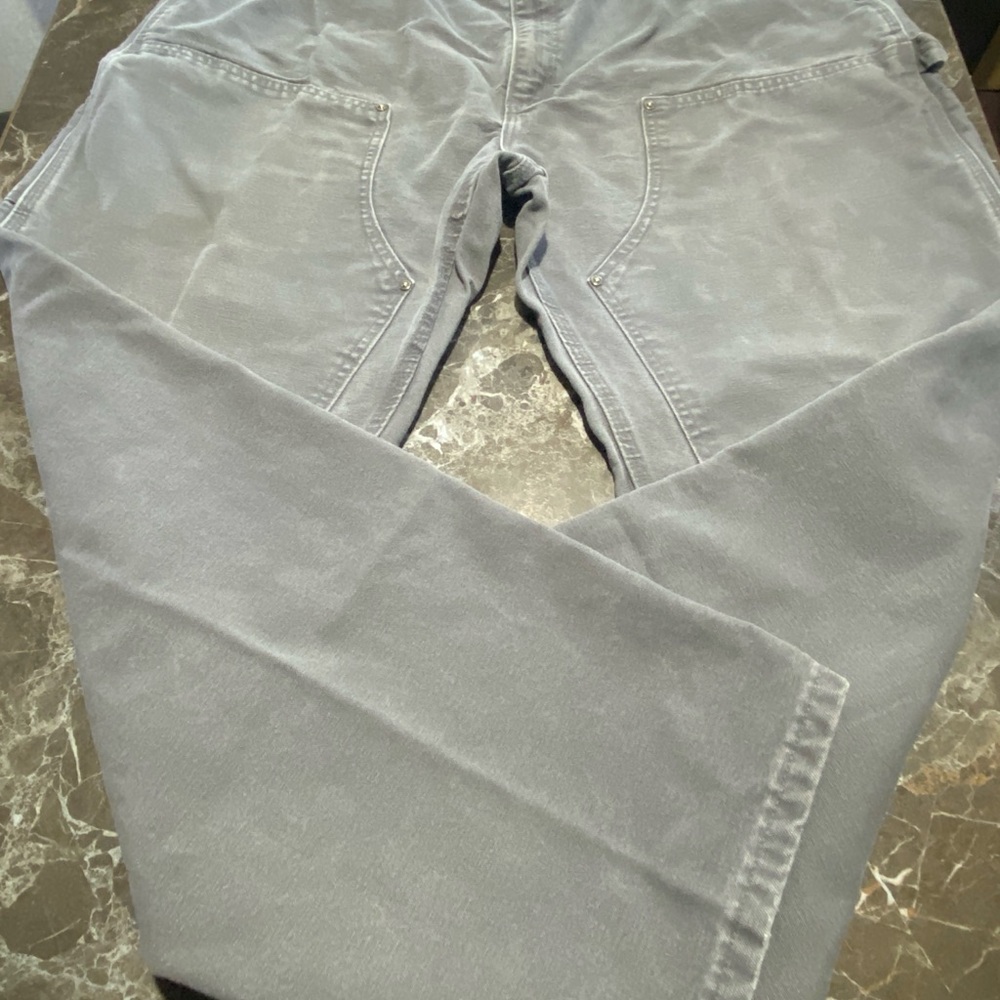 Carhartt B136 Double Knee Work Pants Gray 42x32 Distressed Workwear - Picture 2 of 16
